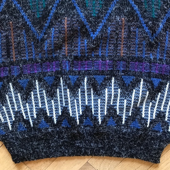 Vintage 80s New Era Sweater Kid Size XL Womens Size M Fuzzy Texture USA Made - Picture 9 of 16